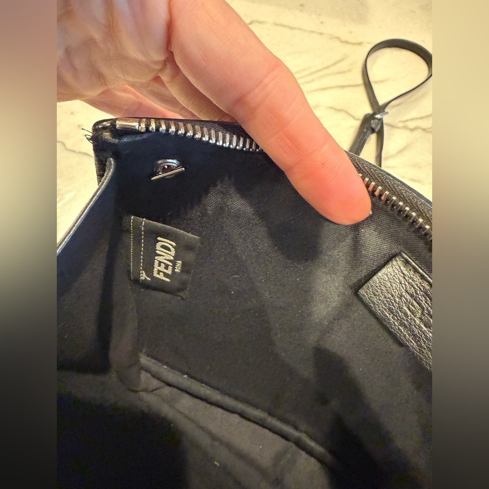 Fendi Vitello Dolce Studded Mini 2Jours Pouch Navy Multicolor Crossbody Clutch - Picture 16 of 16